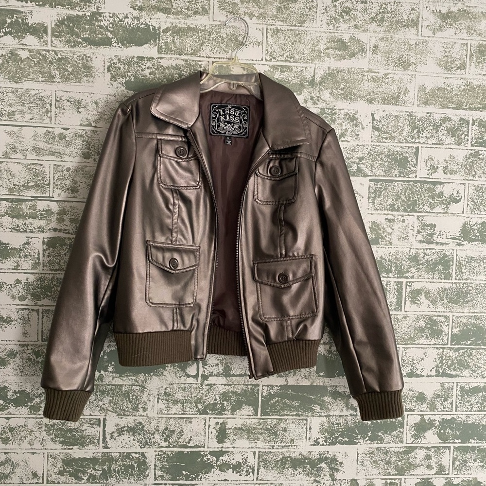 Metallic bomber jacket